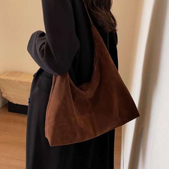 Suede Tote Bag Women Large Slouchy Shoulder Purse Travel Fashion - Picture 4 of 7